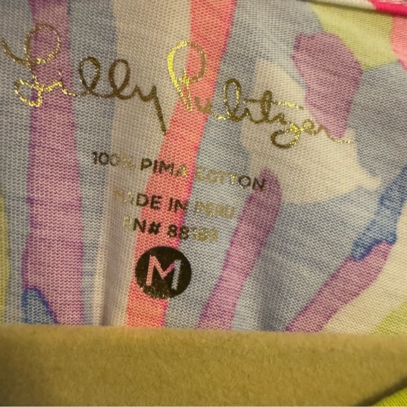 Lilly Pulitzer Marlowe Dress Havin A Blast 3/4 Sleeve Blue Pink Tropical Size M - Picture 4 of 7